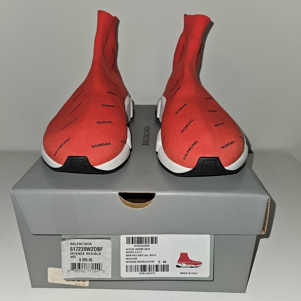 Balenciaga Red Sock Sneakers size 12 worn once